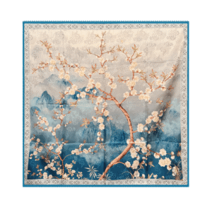 Mulberry Silk 14 Momme Square Scarf Plum Blossom 108x108 cm