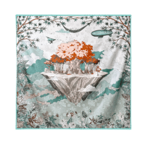 Mulberry Silk 14 Momme Square Scarf Mint Forest 108x108 cm