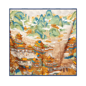 Mulberry Silk 14 Momme Square Scarf Cloud Pavilion 108x108 cm