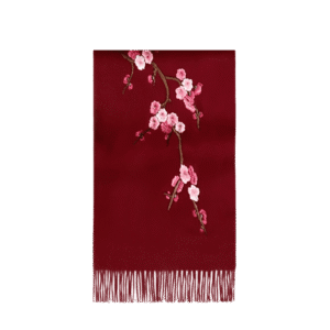 Handcrafted Su Embroidery Cashmere Scarf Luxury 190x30cm
