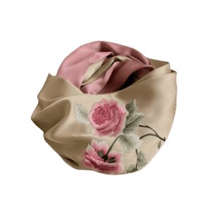 Handmade Su Embroidery 16 Momme Silk Scarf Peony 155x35cm