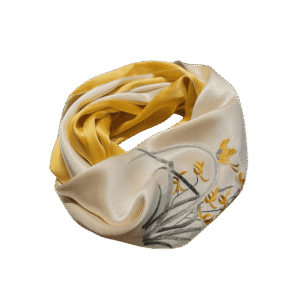 Hand Embroidered Suzhou 16 Momme Silk Scarf Luxury 155x35cm