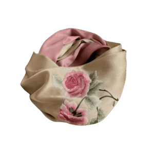Handmade Su Embroidery 16 Momme Silk Scarf Peony 155x35cm