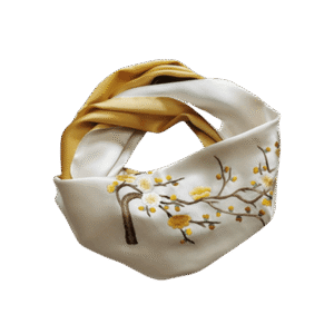 Handmade Su Embroidery 16 Momme Silk Scarf 155x35cm