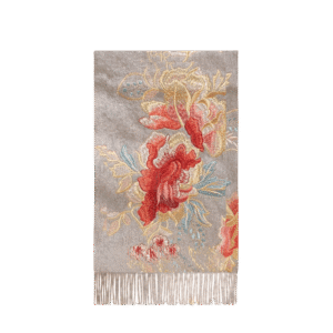 Embroidery 100% Pure Cashmere Scarf Elegant Floral Design 200x60 cm