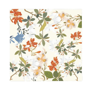 National Museum Floral Silk Square Scarf Four Seasons 53 x 53 cm