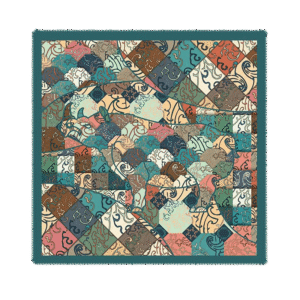 Vintage Silk and Wool Scarf Cloud Pattern 87x87cm & 100x100cm