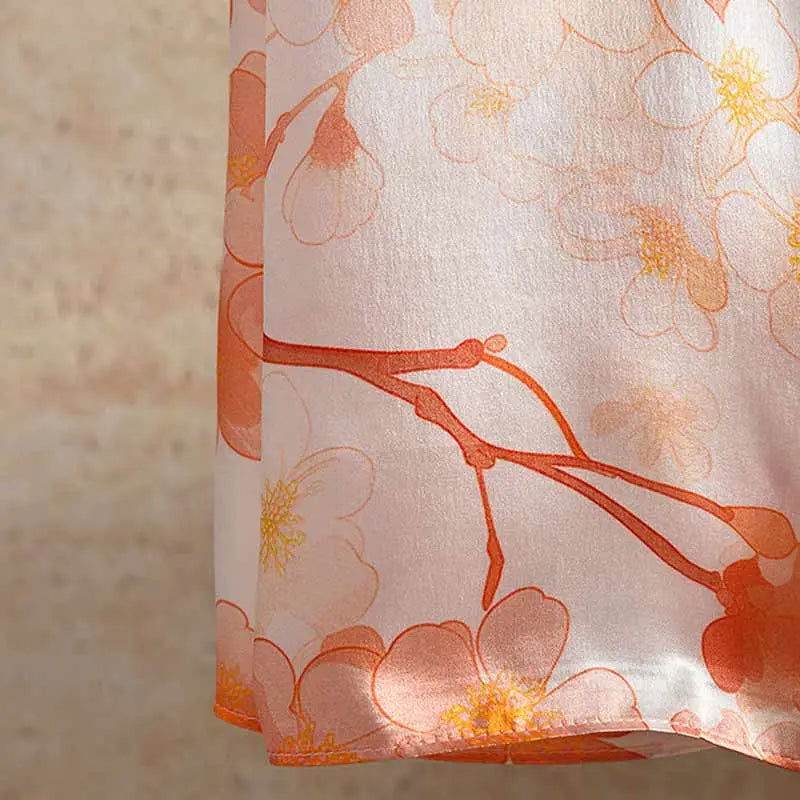 100% Mulberry Silk Elegant Silk Scarf Hundred Flowers Design 65x65cm - Image 8